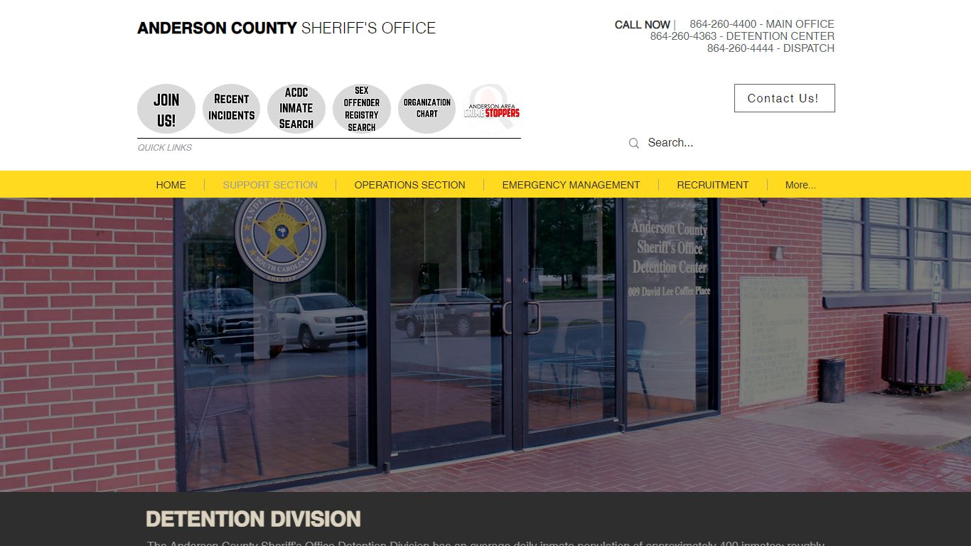 DETENTION CENTER | Anderson County Sheriff's Office | South Carolina